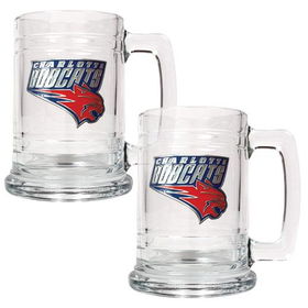 Charlotte Bobcats NBA 2pc 15oz Glass Tankard Set - Primary Logocharlotte 