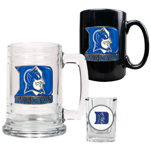 Duke Blue Devils NCAA 15oz Tankard, 15oz Ceramic Mug & 2oz Shot Glass Set - Primary Logoduke 