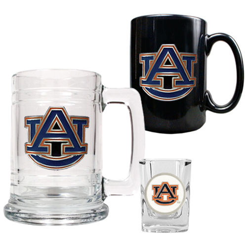 Auburn Tigers NCAA 15oz Tankard, 15oz Ceramic Mug & 2oz Shot Glass Set - Primary Logoauburn 