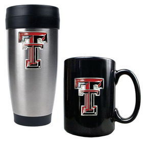 Texas Tech Red Raiders NCAA Stainless Travel Tumbler And Ceramic Mug Settexas 