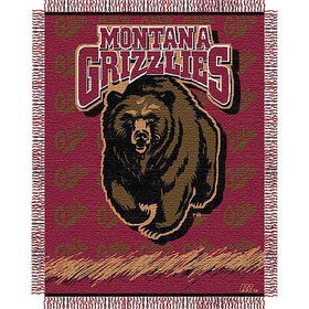 Montana Grizzlies Triple Woven Jacquard NCAA Throw (017 Focus) (48x60")"montana 