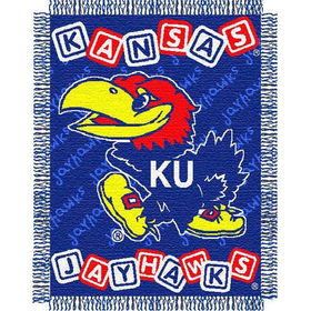 Kansas Jayhawks NCAA Triple Woven Jacquard Throw (044 Series) (36x46")"kansas 