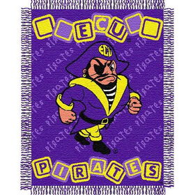 East Carolina Pirates NCAA Triple Woven Jacquard Throw (044 Series) (36x46")"east 