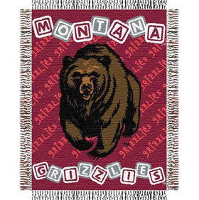 Montana Grizzlies NCAA Triple Woven Jacquard Throw (044 Series) (36x46")"montana 