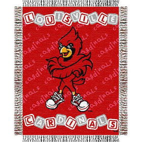 Louisville Cardinals NCAA Triple Woven Jacquard Throw (044 Series) (36x46")"louisville 