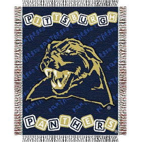 Pittsburgh Panthers NCAA Triple Woven Jacquard Throw (044 Series) (36x46")"pittsburgh 