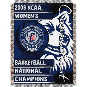 Connecticut Huskies NCAA 09 Womens Natl Champs Tapestry Throw (48x60")"connecticut 