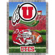 Utah Runnin Utes NCAA Woven Tapestry Throw (Home Field Advantage) (48x60")"