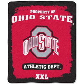 Ohio State Buckeyes NCAA Property of" Micro Raschel Blanket (50"x60")"ohio 