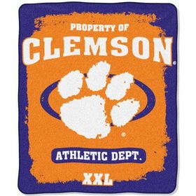 Clemson Tigers NCAA Property of" Micro Raschel Blanket (50"x60")"clemson 