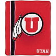 Utah Utes NCAA Royal Plush Raschel Blanket (Jersey Mesh Series) (50x60")"