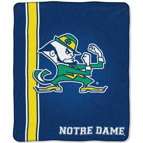 Notre Dame Fighting Irish NCAA Royal Plush Raschel Blanket (Jersey Mesh Series) (50x60")"notre 