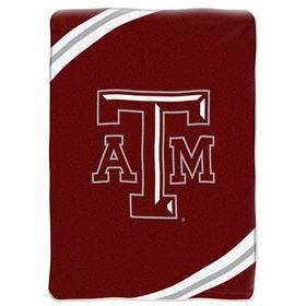 Texas A&M Aggies NCAA Royal Plush Raschel Blanket (Force Series) (60x80")"texas 