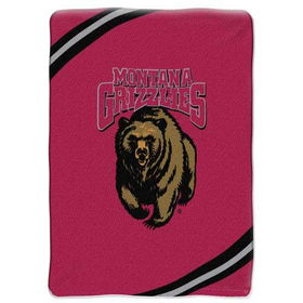 Montana Grizzlies NCAA Royal Plush Raschel Blanket (Force Series) (60x80")"montana 