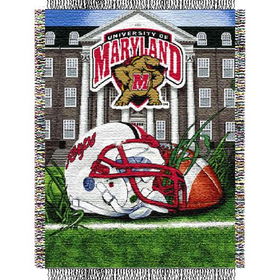 Maryland Terps NCAA Woven Tapestry Throw (Home Field Advantage) (48x60")"maryland 