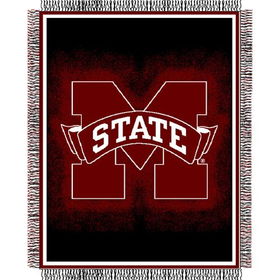 Mississippi Bulldogs NCAA Triple Woven Jacquard Throw (019 Focus) (48x60")"mississippi 