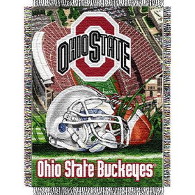 Ohio State Buckeyes NCAA Woven Tapestry Throw (Home Field Advantage) (48x60")"ohio 