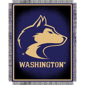 Washington Huskies NCAA Triple Woven Jacquard Throw (019 Focus) (48x60")"washington 