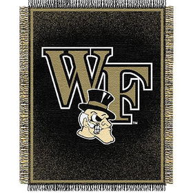 Wake Forest Demon Deacons NCAA Triple Woven Jacquard Throw (019 Focus) (48x60")"wake 