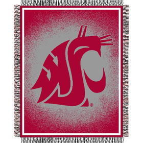 Washington State Cougars NCAA Triple Woven Jacquard Throw (019 Focus) (48x60")"washington 