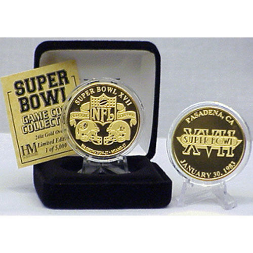 24kt Gold Super Bowl XVII flip coingold 