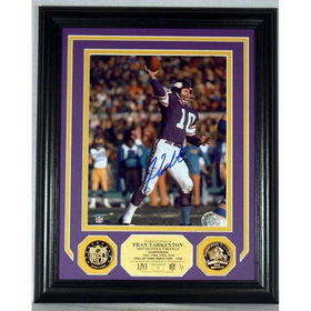 Fran Tarkenton Autographed Photomint with 2 Gold Coinsfran 