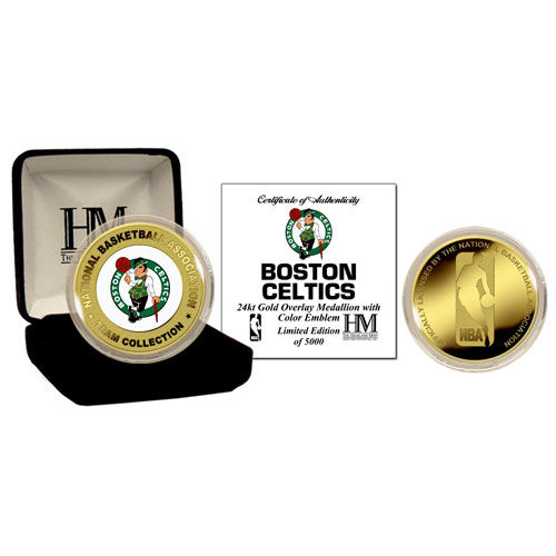 Boston Celtics 24Kt Gold And Color Team Coinboston 