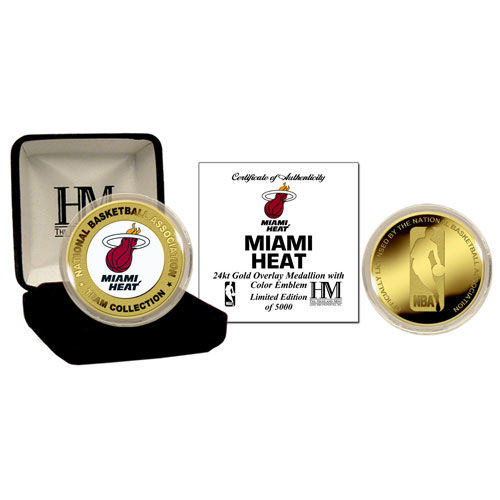 Miami Heat 24Kt Gold And Color Team Logo Coinmiami 