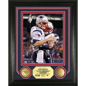 Tom Brady Single Season Td Passing Record Photo Mint W/Two 24Kt Gold Coinstom 