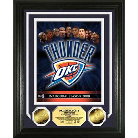 Oklahoma City Thunder Inaugural Season 24KT Gold Coin Photo Mintoklahoma 