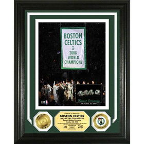 Boston Celtics 2008 NBA Champions Banner Raising 24KT Gold Coin Photo Mintboston 