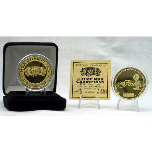 San Antonio Spurs 3 Time Champion 24Kt Gold Coinsan 