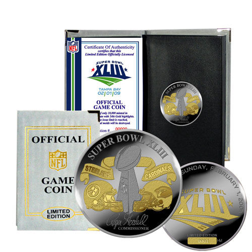 Super Bowl XLIII Steelers v. Cardinals Official 2-Tone Flip Coinsuper 