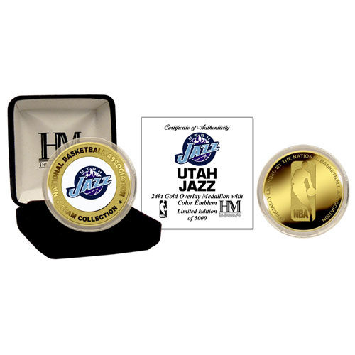 Utah Jazz 24Kt Gold And Color Team Logo Coinutah 