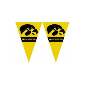 Iowa Hawkeyes NCAA 25Ft String Of 6 x 9 Party Pennants (Flags)iowa 