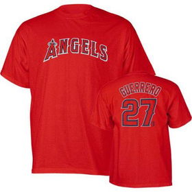 Vladimir Guerrero (Los Angeles Angels) Name and Number T-Shirt (Red) (2X-Large)vladimir 