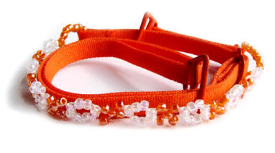 Orange Bra Straps w/ orange beads-F102OR-B1orange 