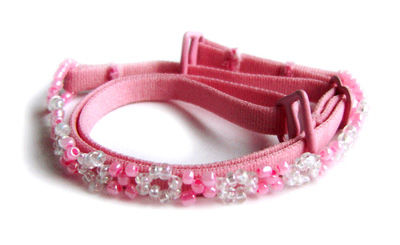 Pink Bra Straps w/ pink beads-F102PK-B1pink 