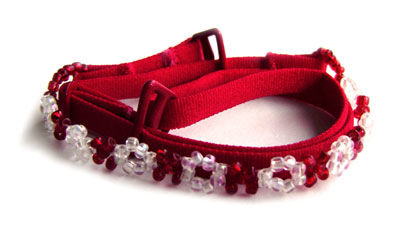 Red Bra Straps w/ Red beads-F102R-B1red 