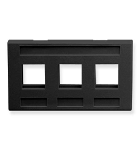 FACEPLATE, FURNITURE, 3-PORT, BLACKport 